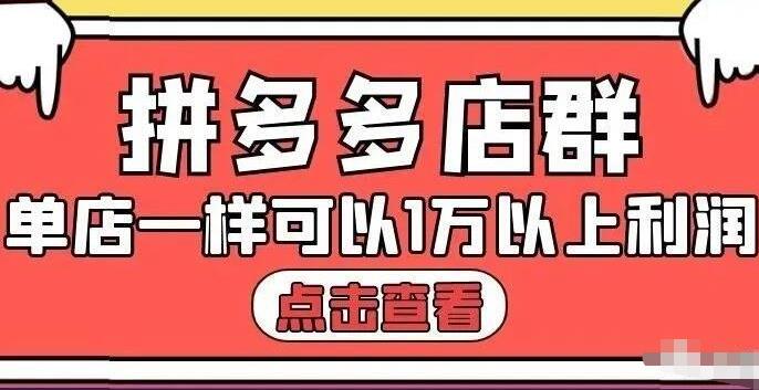 拼多多店群单店一样可以产出1万5以上利润【付费文章】-创想网