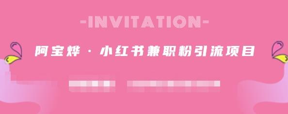 阿宝烨·小红书兼职粉引流项目，流量大，引流效果好【视频课程】-创想网