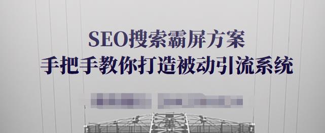 SEO搜索霸屏方案，手把手教你打造被动引流系统【视频课程】-创想网