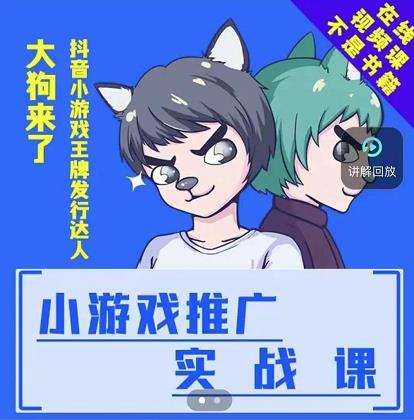 大狗来了：小游戏推广实战课，带你搭建一个游戏推广变现账号-创想网