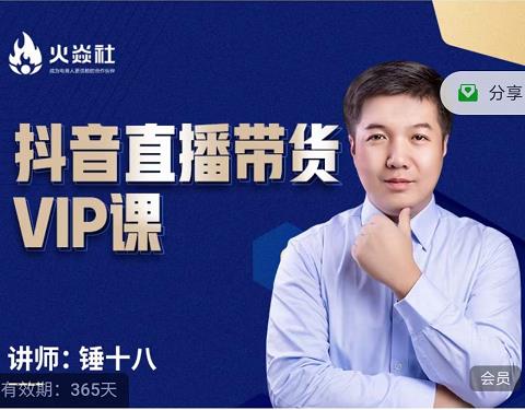 锤十八-抖音直播带货VIP课，专注直播带货有效盈利模式-创想网