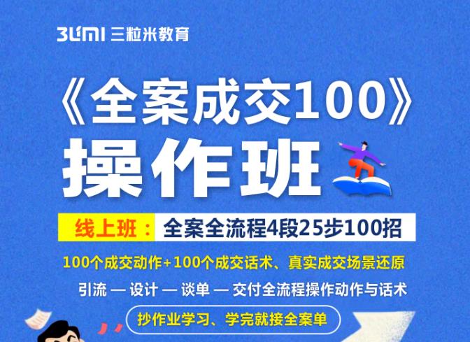 《全案成交100》全案全流程4段25步100招，操作班-创想网