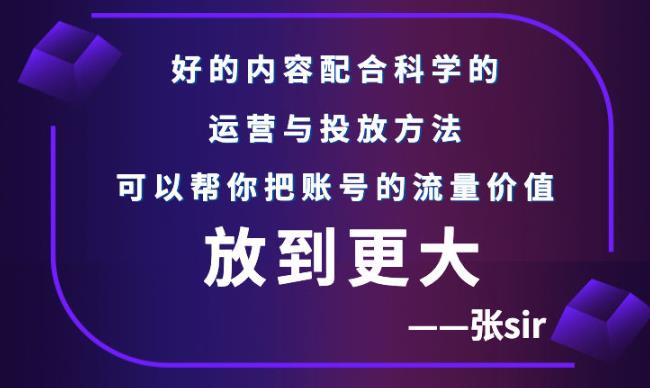 张sir账号流量增长课，告别海王流量，让你的流量更精准-创想网