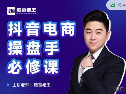 诸葛老王-抖音电商操盘手必修课：顶层设计，​起号破局，爆款运营，数据分析-创想网