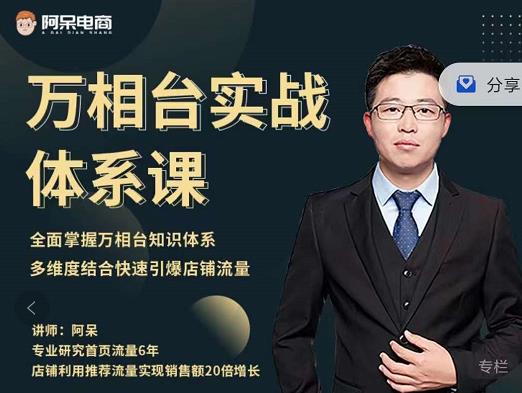 阿呆-万相台实战体系课，帮您全面掌握万相台知识体系-创想网