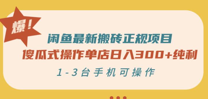 闲鱼最新搬砖正规项目：傻瓜式操作单店日入300 纯利，1-3台手机可操作-创想网