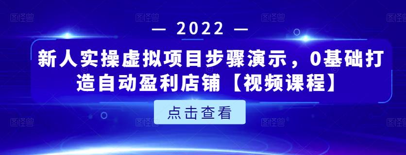 新人实操虚拟项目步骤演示，0基础打造自动盈利店铺【视频课程】-创想网