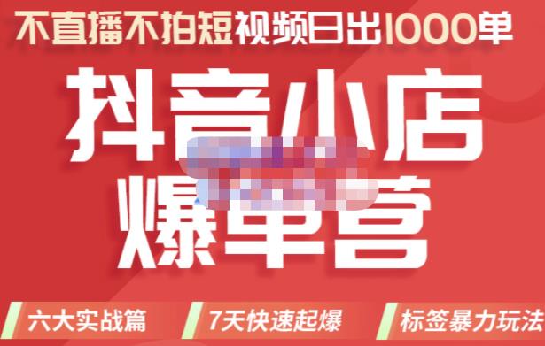 2022年抖音小店爆单营，不直播、不拍短视频、日出1000单，暴力玩法-创想网