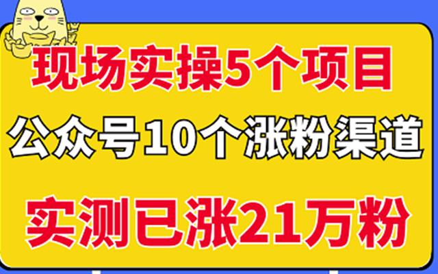 现场实操5个公众号项目，10个涨粉渠道，实测已涨21万粉！-创想网
