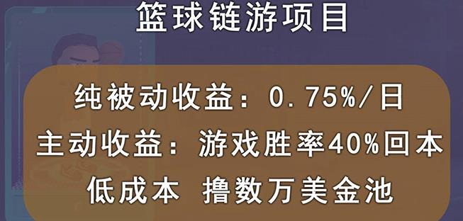 国外区块链篮球游戏项目，前期加入秒回本，被动收益日0.75%，撸数万美金-创想网