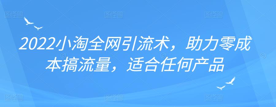 2022年小淘全网引流术，助力零成本搞流量，适合任何产品-创想网