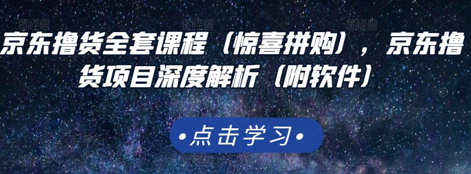 京东撸货全套课程（惊喜拼购），京东撸货项目深度解析（附软件）-创想网