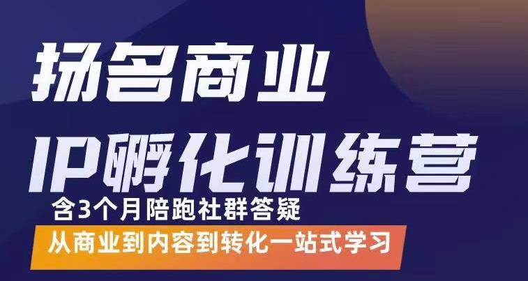 杨名商业IP孵化训练营，从商业到内容到转化一站式学 价值5980元-创想网