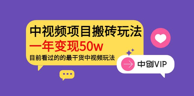 《老吴·中视频项目搬砖玩法，一年变现50w》目前看过的的最干货中视频玩法-创想网