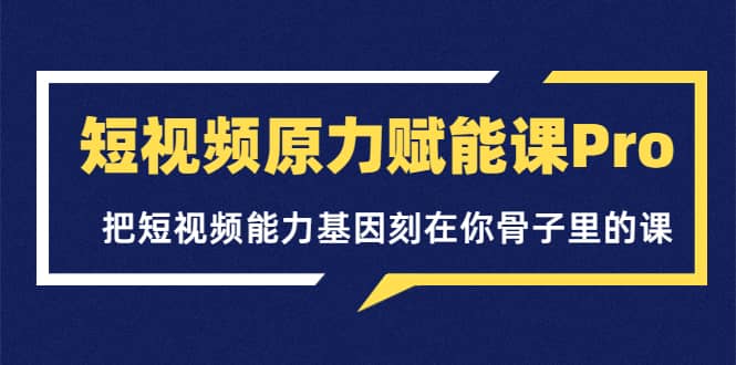 短视频原力赋能课Pro，把短视频能力基因刻在你骨子里的课（价值4999元）-创想网