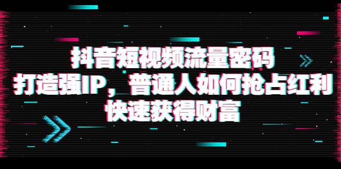 抖音短视频流量密码：打造强IP，普通人如何抢占红利，快速获得财富-创想网