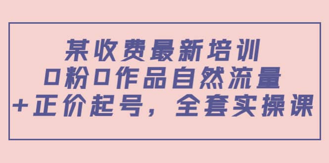 某收费最新培训：0粉0作品自然流量 正价起号，全套实操课-创想网