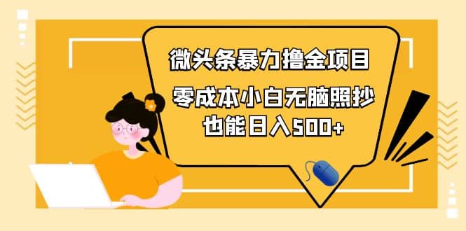 人人都能操作的微头条最新暴力撸金项目，零成本小白无脑搬运-创想网