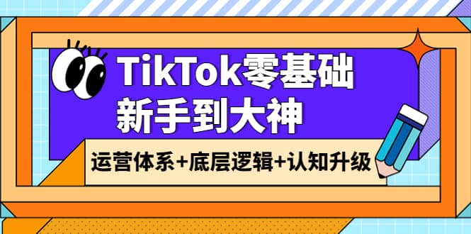 TikTok零基础新手到大神：运营体系 底层逻辑 认知升级（9节系列课）-创想网