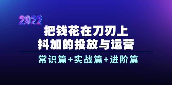 把钱花在刀刃上，抖加的投放与运营：常识篇 实战篇 进阶篇（28节课）-创想网