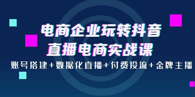 电商企业玩转抖音直播电商实战课：账号搭建 数据化直播 付费投流 金牌主播-创想网