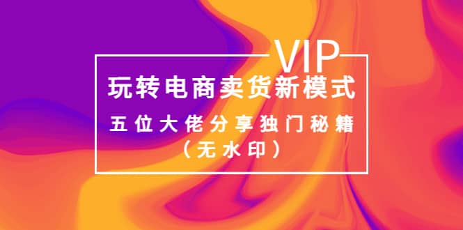 某收费培训：玩转电商卖货新模式，五位大佬分享独门秘籍（无水印）-创想网