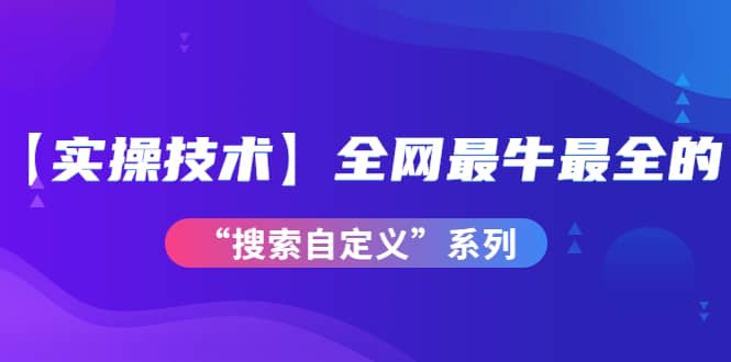 【实操技术】全网最牛最全的“搜索自定义”系列！价值698元-创想网