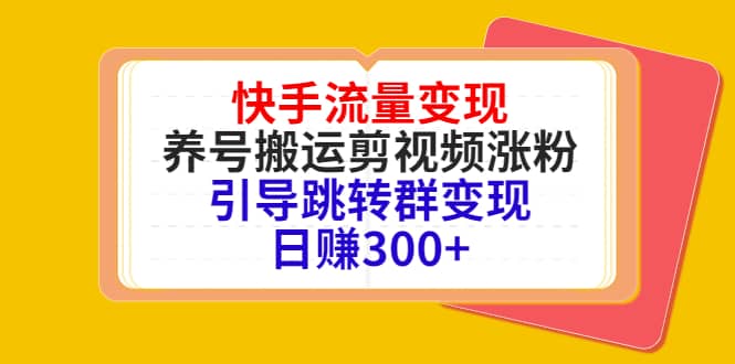 快手流量变现，养号搬运剪视频涨粉，引导跳转群变现日赚300-创想网