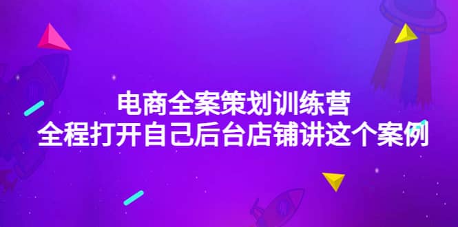 电商全案策划训练营：全程打开自己后台店铺讲这个案例（9节课时）-创想网