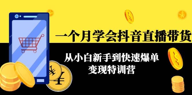 一个月学会抖音直播带货：从小白新手到快速爆单变现特训营(63节课)-创想网