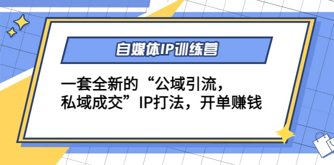 自媒体IP训练营(12 13期)一套全新的“公域引流，私域成交”IP打法-创想网