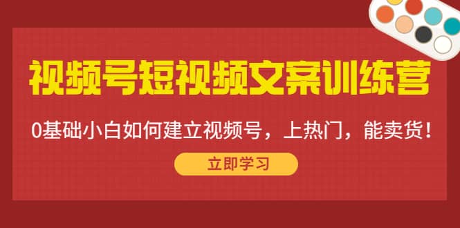 视频号短视频文案训练营：0基础小白如何建立视频号，上热门，能卖货！-创想网