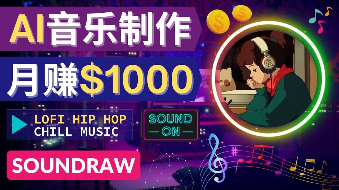 无需任何音乐基础： 使用AI软件制作Lofi Hip Hop Chill Music 月赚1000美元-创想网