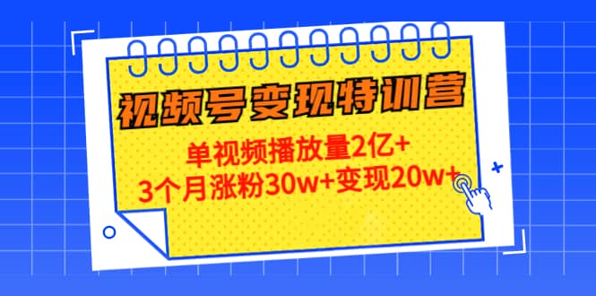 20天视频号变现特训营：单视频播放量2亿-创想网