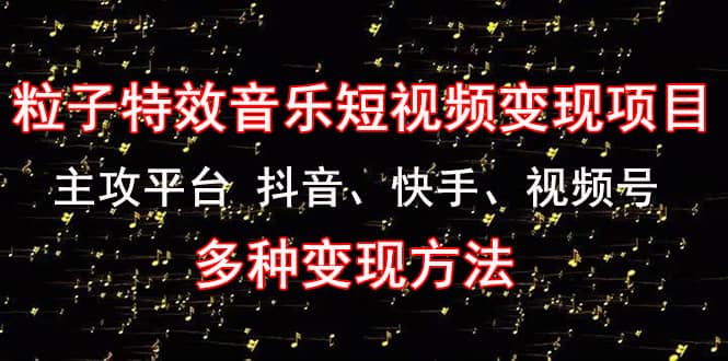 《粒子特效音乐短视频变现项目》主攻平台 抖音、快手、视频号 多种变现方法-创想网