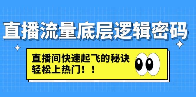 直播流量底层逻辑密码：直播间快速起飞的秘诀，轻松上热门-创想网