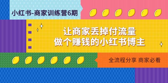 小红书-商家训练营12期：让商家丢掉付流量-创想网