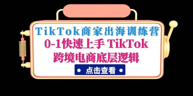 TikTok商家出海训练营：0-1快速上手 TikTok跨境电商底层逻辑(无水印)-创想网