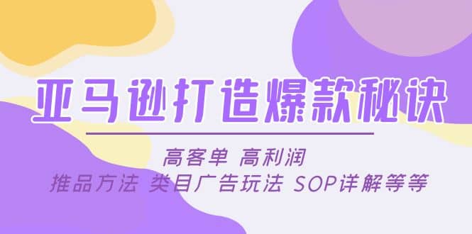 亚马逊打造爆款秘诀：高客单 高利润 推品方法 类目广告玩法 SOP详解等等-创想网