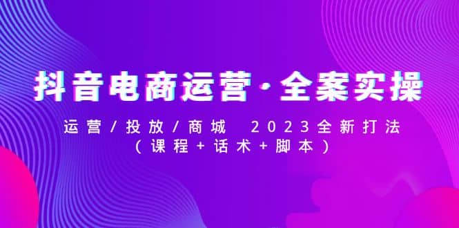 抖音电商运营·全案实操：运营/投放/商城 2023全新打法-创想网