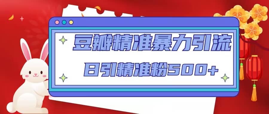 豆瓣精准暴力引流，日引精准粉500 【12视频课】-创想网