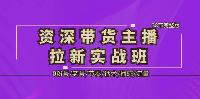 资深·带货主播拉新实战班，0粉号/老号/节奏/话术/播感/流量-38节完整版-创想网