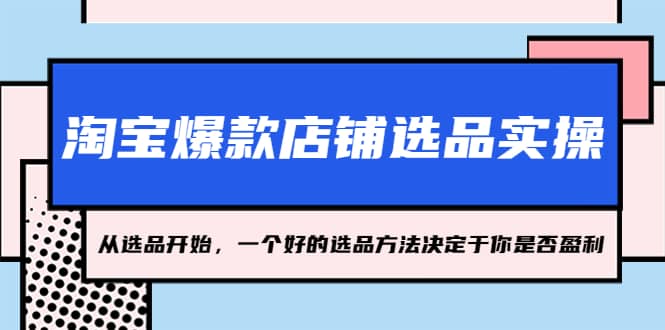 淘宝爆款店铺选品实操，2023从选品开始，一个好的选品方法决定于你是否盈利-创想网