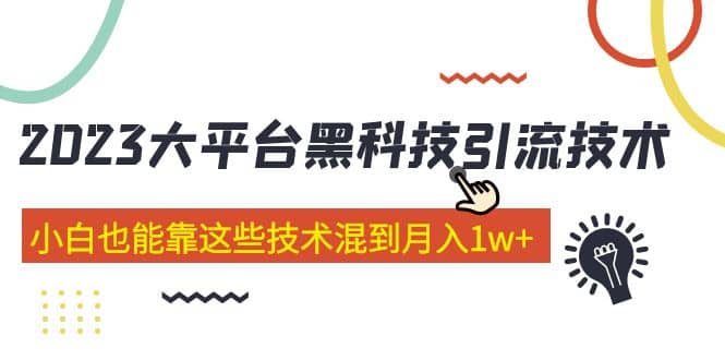 价值4899的2023大平台黑科技引流技术 29节课-创想网