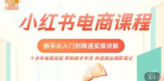 小红书电商新手入门到精通实操课，从入门到精通做爆款笔记，开店运营-创想网