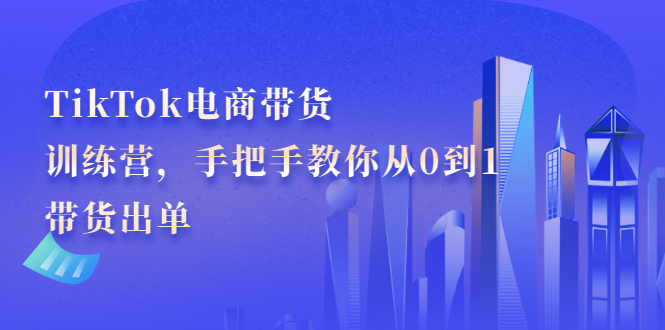 TikTok电商带货训练营，手把手教你从0到1带货出单-创想网