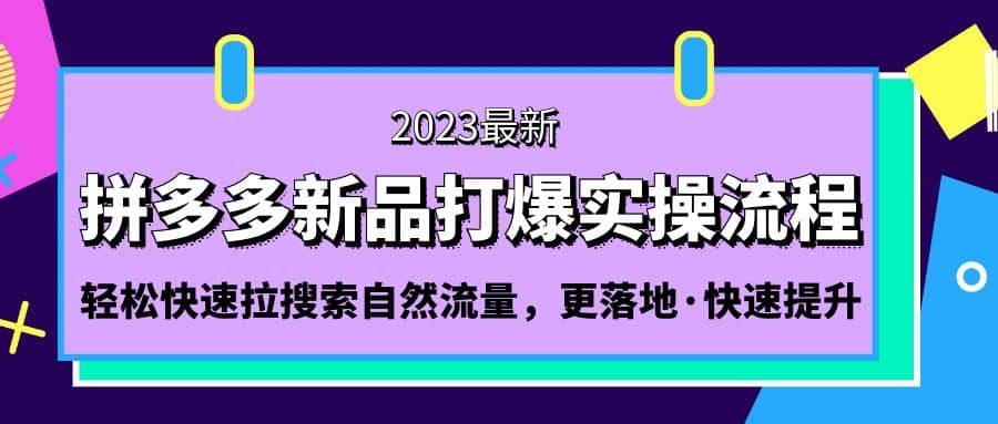 拼多多-新品打爆实操流程：轻松快速拉搜索自然流量，更落地·快速提升-创想网