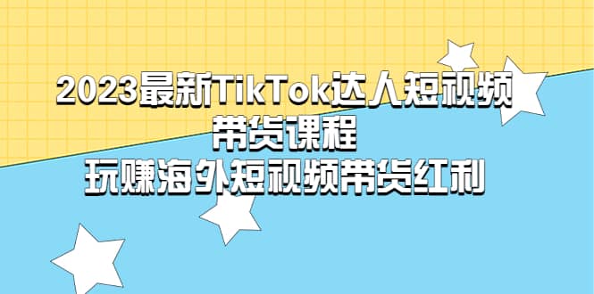 2023最新TikTok·达人短视频带货课程，玩赚海外短视频带货·红利-创想网
