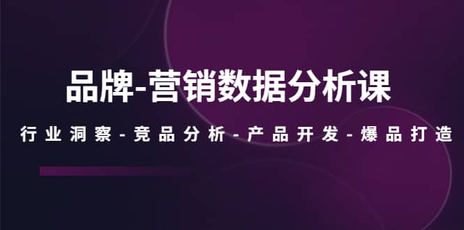 品牌-营销数据分析课，行业洞察-竞品分析-产品开发-爆品打造-创想网