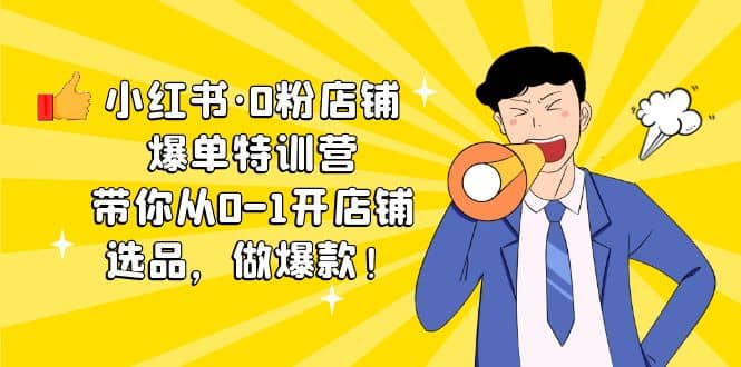 小红书·0粉店铺爆单特训营 带你从0-1开店铺，选品，做爆款（课程 工具包）-创想网